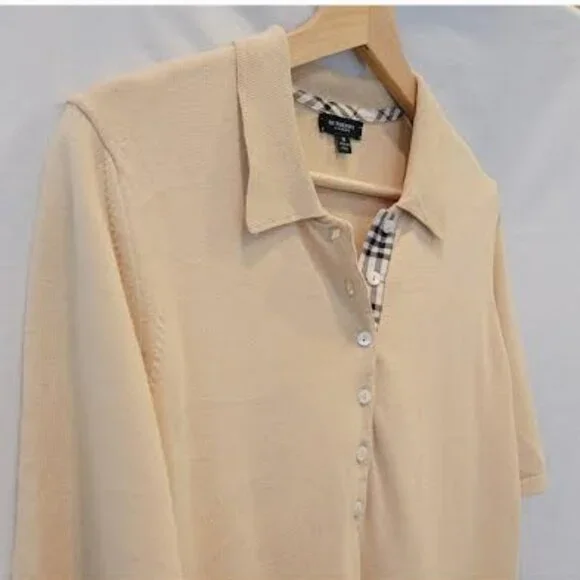 Vintage Burberry Polo Relax Loose Fit Knit Sweater - Picture 2 of 7